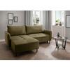 ECKSCHLAFSOFA in Cord Olivgrün  - Schwarz/Olivgrün, Basics, Holz/Textil (238/174cm) - Livetastic