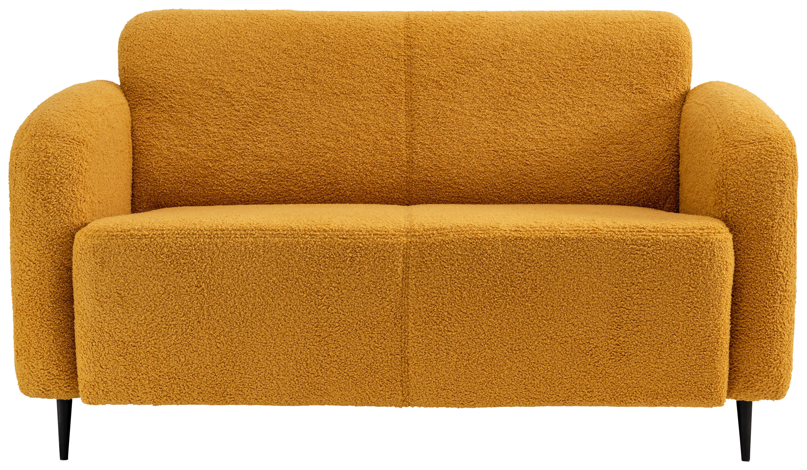 ZWEISITZER-SOFA Teddystoff Gelb  - Gelb/Schwarz, MODERN, Textil/Metall (140/76/90cm) - Livetastic