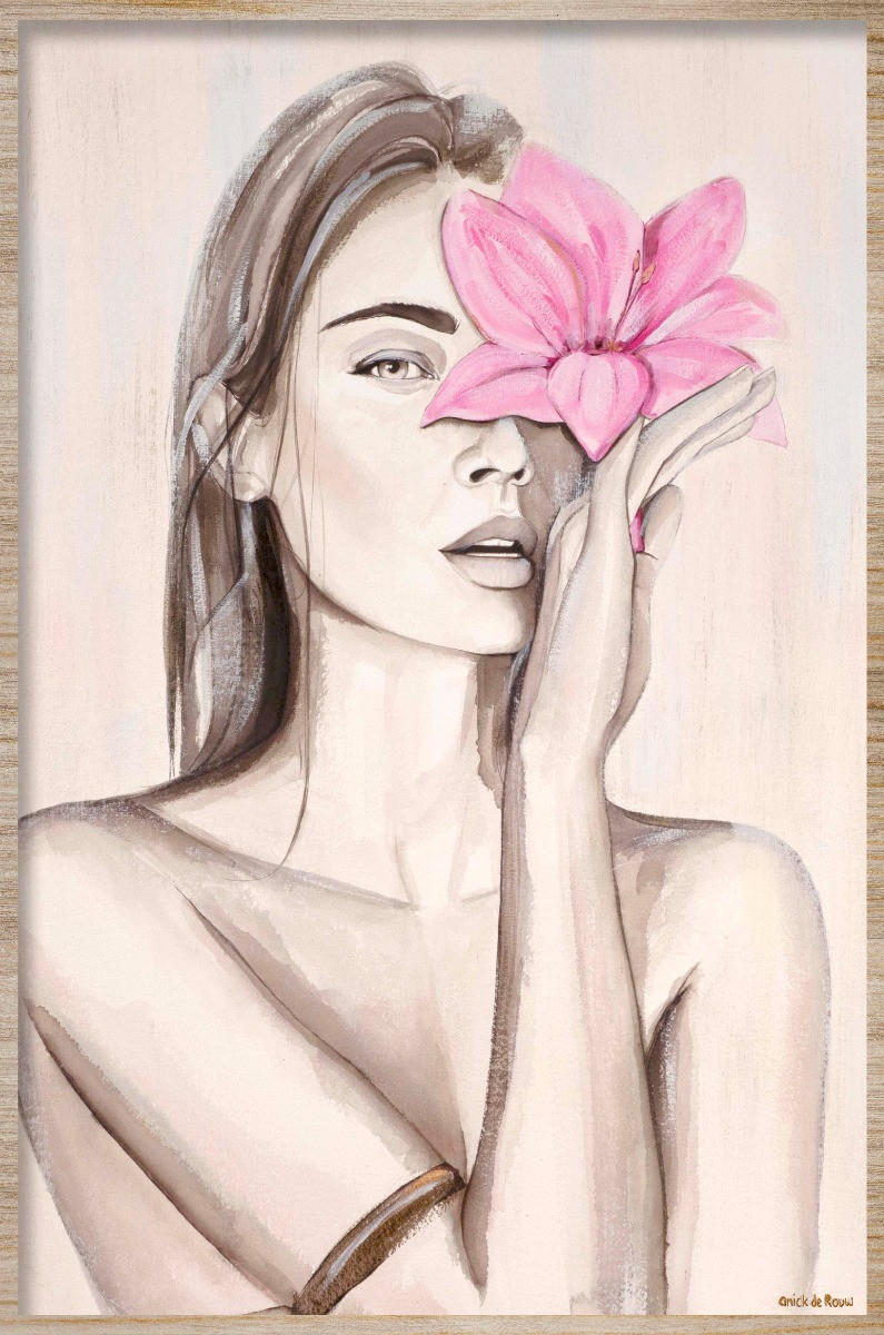 Wandkraft Bild Rosa, Hellbraun 148x98 cm