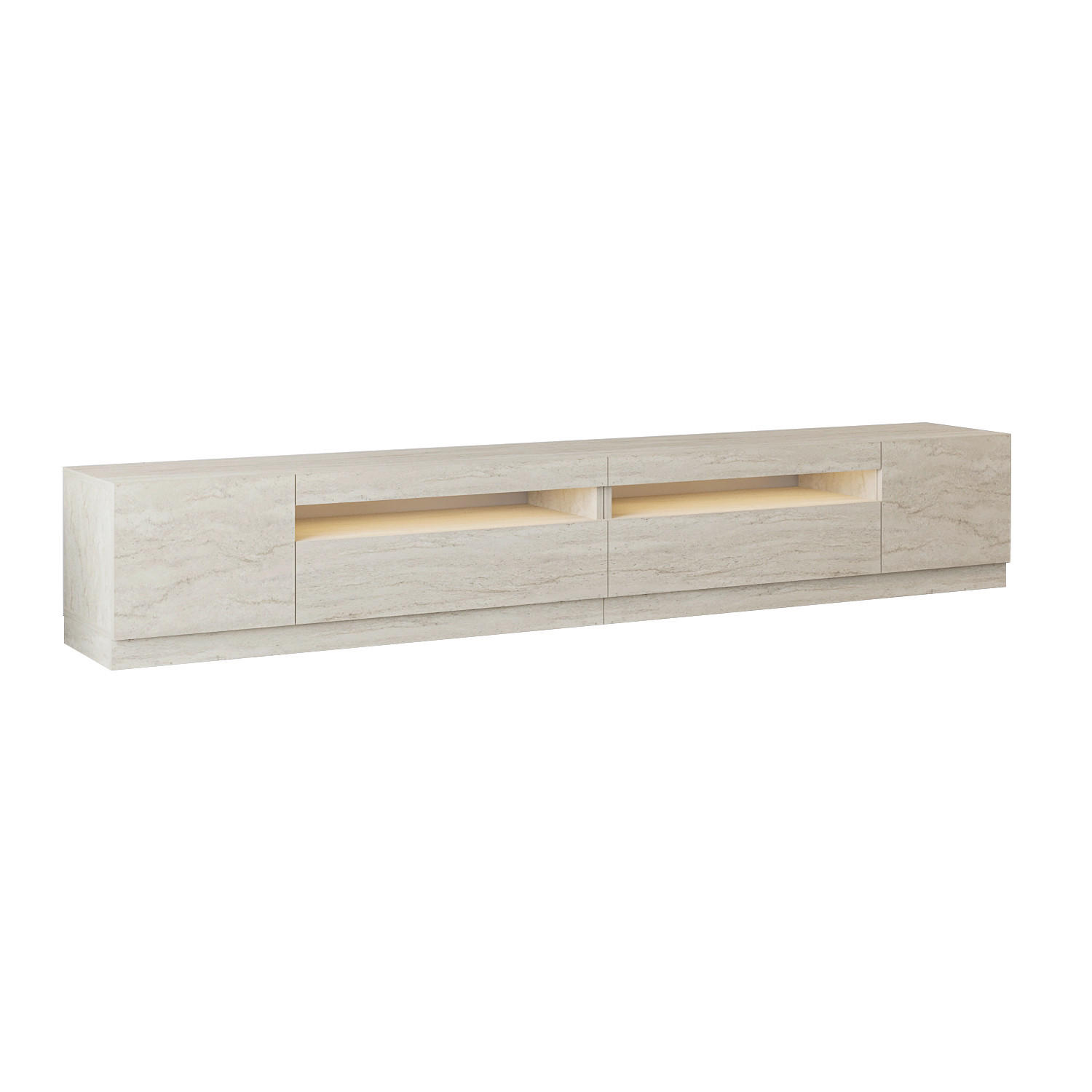 TV-BÄNK  36,8/40,2/240 cm 2 låda(or) stående, belysning  - cremefärgad, Design, trämaterial (36,8/40,2/240cm) - Livetastic