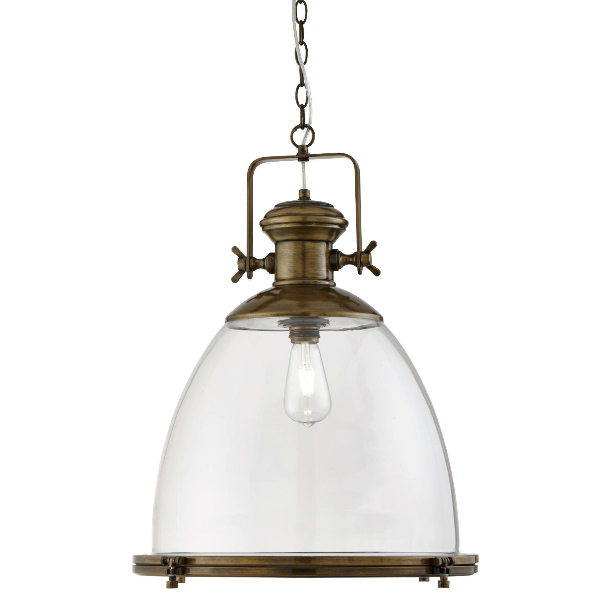 PENDELLEUCHTE 49/60 cm  - Messingfarben, Basics, Glas/Metall (49/60cm)