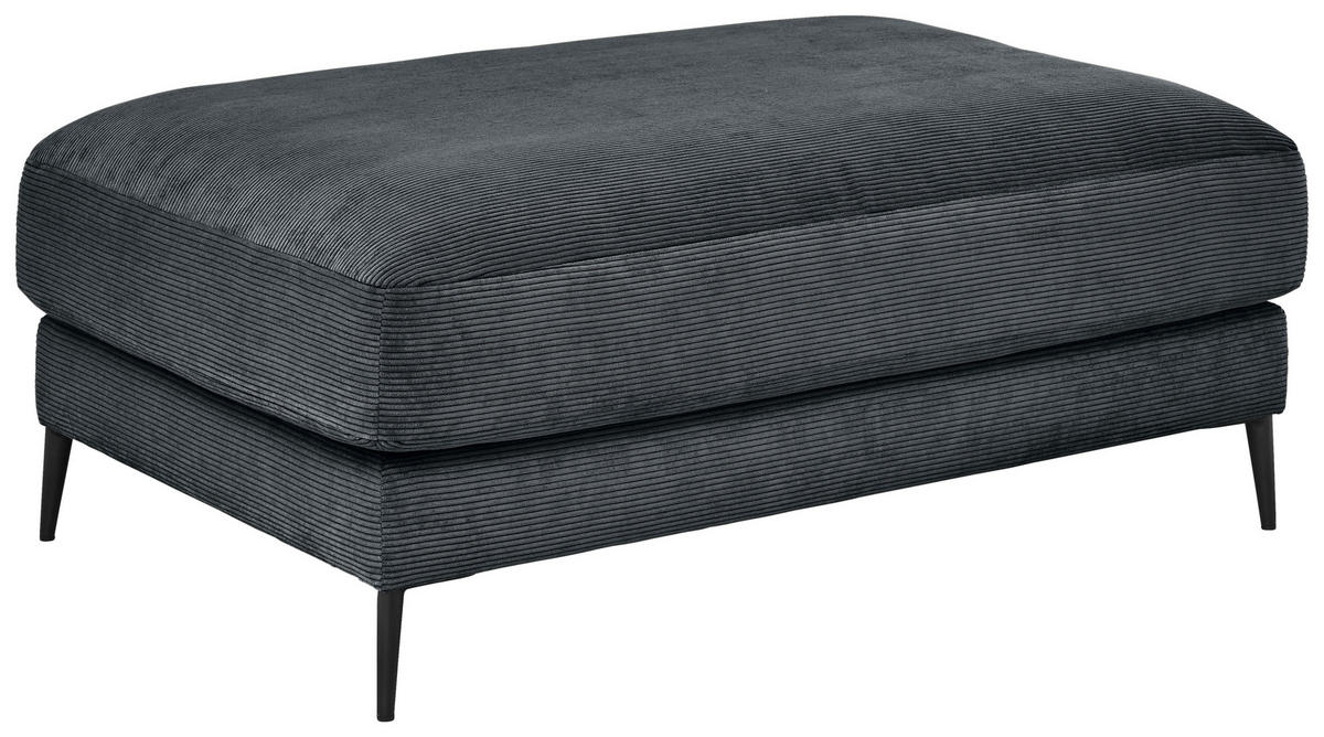 HOCKER Textil Anthrazit  - Anthrazit/Schwarz, Design, Textil/Metall (120/43/90cm) - Dieter Knoll