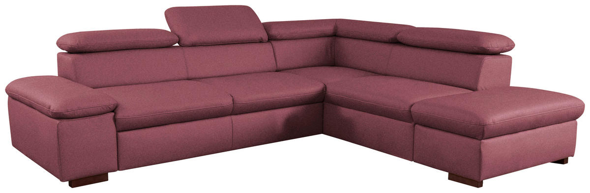 ECKSOFA Flachgewebe Aubergine  - Aubergine, Konventionell, Holz/Textil (272/226cm) - Sit & More