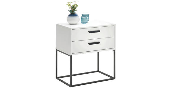 NACHTKÄSTCHEN 60/65/38,5 cm in Schwarz, Weiß - Schwarz/Weiß, KONVENTIONELL, Holzwerkstoff/Kunststoff (60/65/38,5cm) - Carryhome