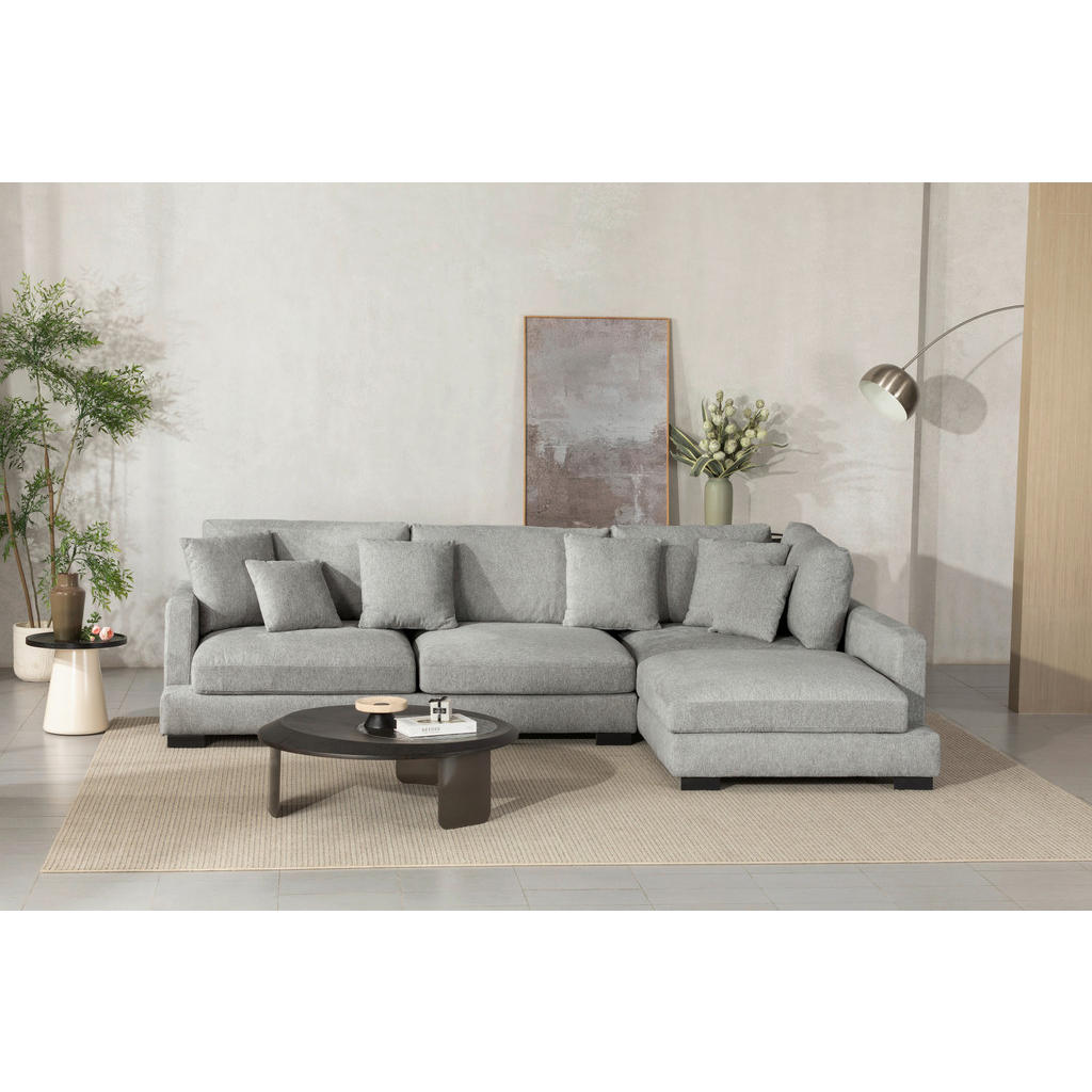 Thumbnail - Livetastic Ecksofa, Grau, Textil, 4-Sitzer, Füllung: Schaumstoff,Polyester,Polyester, L-Form, Ottomane rechts, 323x212 c...