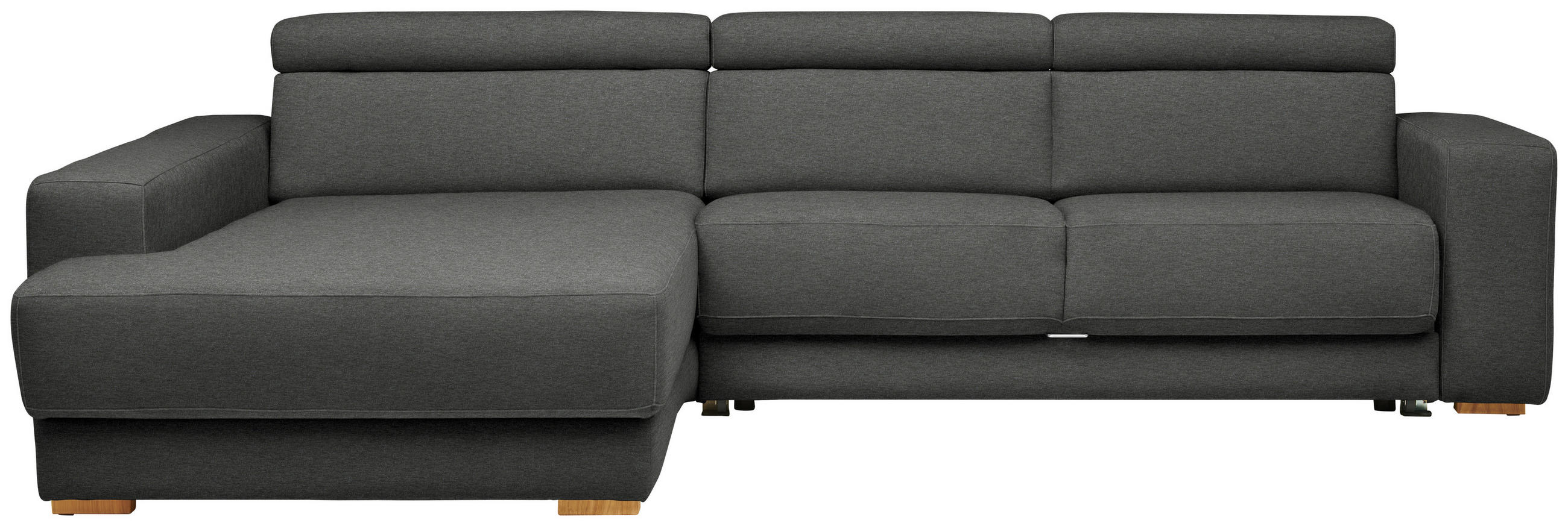 ECKSOFA  in Chenille Schwarzbraun  206/316 cm  - Schwarzbraun/Eichefarben, Design, Textil (206/316cm) - Sedda