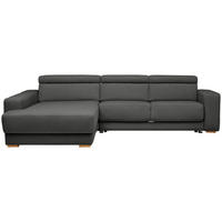 ECKSOFA  in Chenille Schwarzbraun  206/316 cm  - Schwarzbraun/Eichefarben, Design, Textil (206/316cm) - Sedda