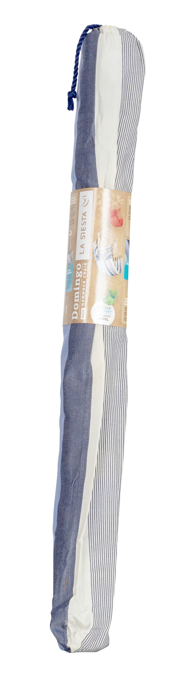 ZÁVESNÉ KRESLO  - svetlomodrá/biela, Basics, drevo/textil (90/145/140cm) - La Siesta