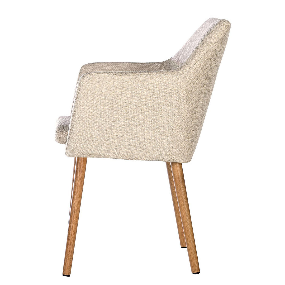 ARMLEHNSTUHL  in Webstoff  - Eichefarben/Beige, MODERN, Holz/Textil (58/84/58cm) - home24