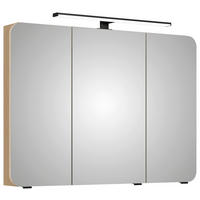 SPIEGELSCHRANK 100/70,3/17 cm  - Eichefarben/Schwarz, Design, Glas/Holzwerkstoff (100/70,3/17cm) - Sadena
