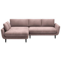 HÖRNSOFFA i velour gammelrosa  - svart/gammelrosa, Design, trä/textil (167/260cm) - Livetastic