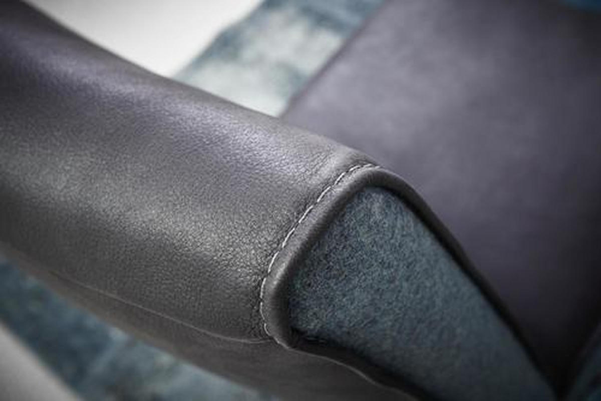 STUHL  in Stahl Flachgewebe Echtleder  - Türkis/Dunkelbraun, Design, Leder/Textil (64/93/65cm) - Ambiente
