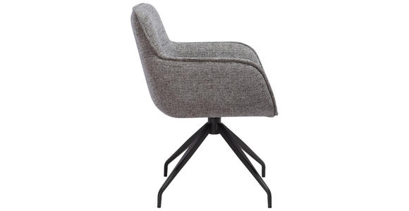 ARMLEHNSTUHL in Eisen Mikrofaser - Schwarz/Grau, Design, Textil/Metall (63/84/62cm) - Novel
