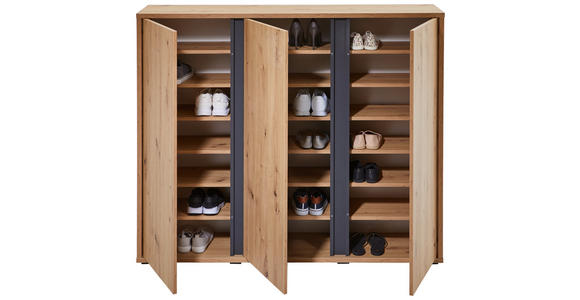 SCHUHSCHRANK 145/120/34 cm  - Eichefarben, KONVENTIONELL, Holzwerkstoff (145/120/34cm) - Xora