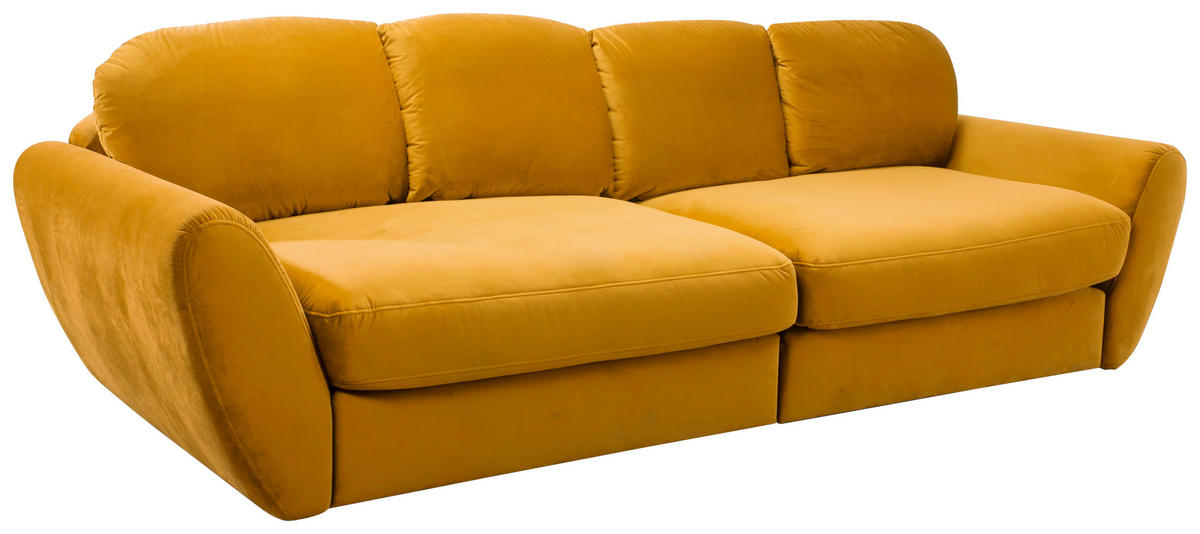 BIGSOFA in Flachgewebe Gelb, Goldfarben  - Gelb/Goldfarben, Modern, Kunststoff/Textil (290/96/113cm) - Sit & More