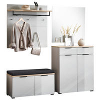 GARDEROBE 5-teilig  in 200/197/40 cm  - Kaschmir/Eichefarben, Design, Glas/Holzwerkstoff (200/197/40cm) - Voleo