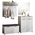 GARDEROBE 5-teilig  in 200/197/40 cm  - Kaschmir/Eichefarben, Design, Glas/Holzwerkstoff (200/197/40cm) - Voleo