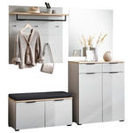 GARDEROBE 5-teilig  in 200/197/40 cm  - Kaschmir/Eichefarben, Design, Glas/Holzwerkstoff (200/197/40cm) - Voleo