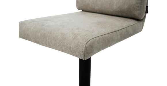 BARHOCKER Webstoff Sandfarben Eisen Stoffauswahl, Sitzfläche 360° drehbar  - Sandfarben/Schwarz, Design, Textil/Metall (42/90-117/58,5cm) - Novel