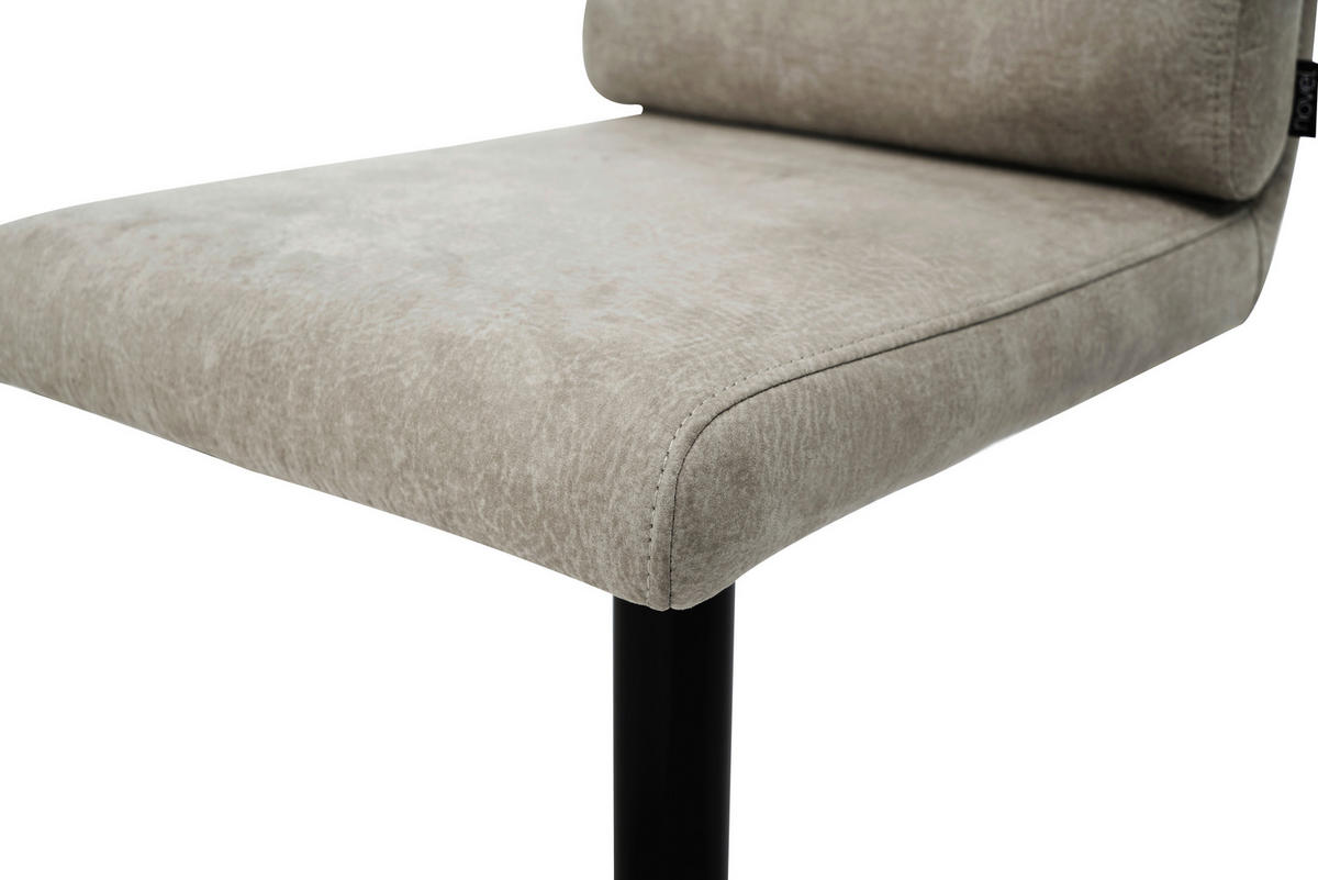 BARHOCKER Webstoff Sandfarben Eisen Stoffauswahl, Sitzfläche 360° drehbar  - Sandfarben/Schwarz, Design, Textil/Metall (42/90-117/58,5cm) - Novel