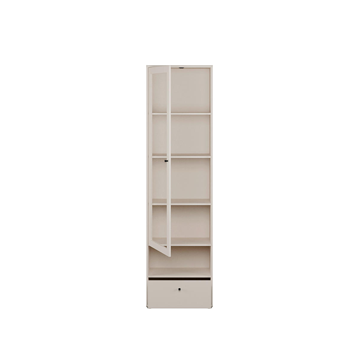 VITRINE  in Sandfarben  - Sandfarben/Schwarz, Design, Glas/Holzwerkstoff (54/197,5/34,8cm)