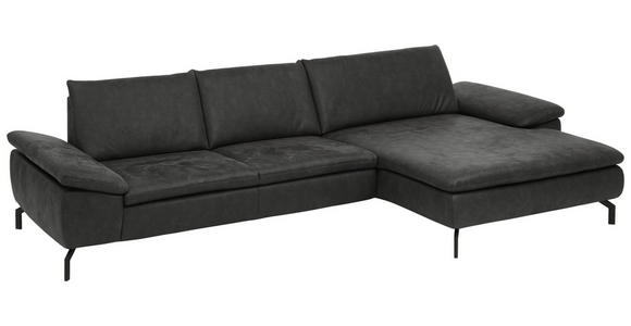WOHNLANDSCHAFT in Textil Anthrazit - Anthrazit/Schwarz, Design, Textil/Metall (341/181cm) - Dieter Knoll