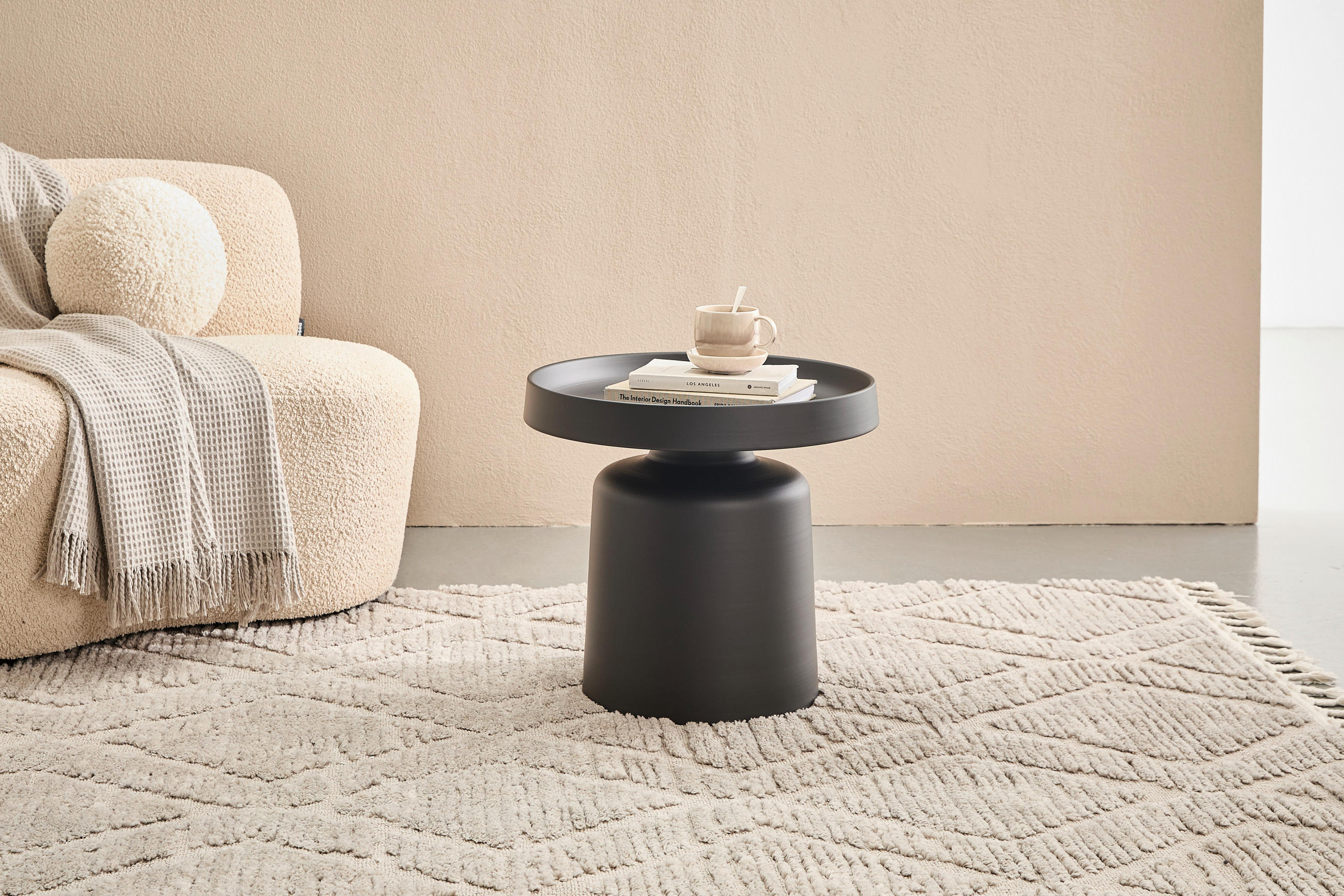 BEISTELLTISCH 50/50/44,5 cm Schwarz rund  - Schwarz, Design, Metall (50/50/44,5cm) - Landscape