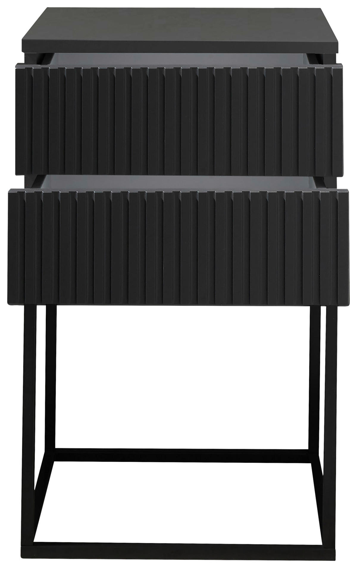 NACHTKÄSTCHEN 40/65/38,5 cm  in Graphitfarben, Schwarz  - Graphitfarben/Schwarz, Modern, Holzwerkstoff/Metall (40/65/38,5cm) - Livetastic