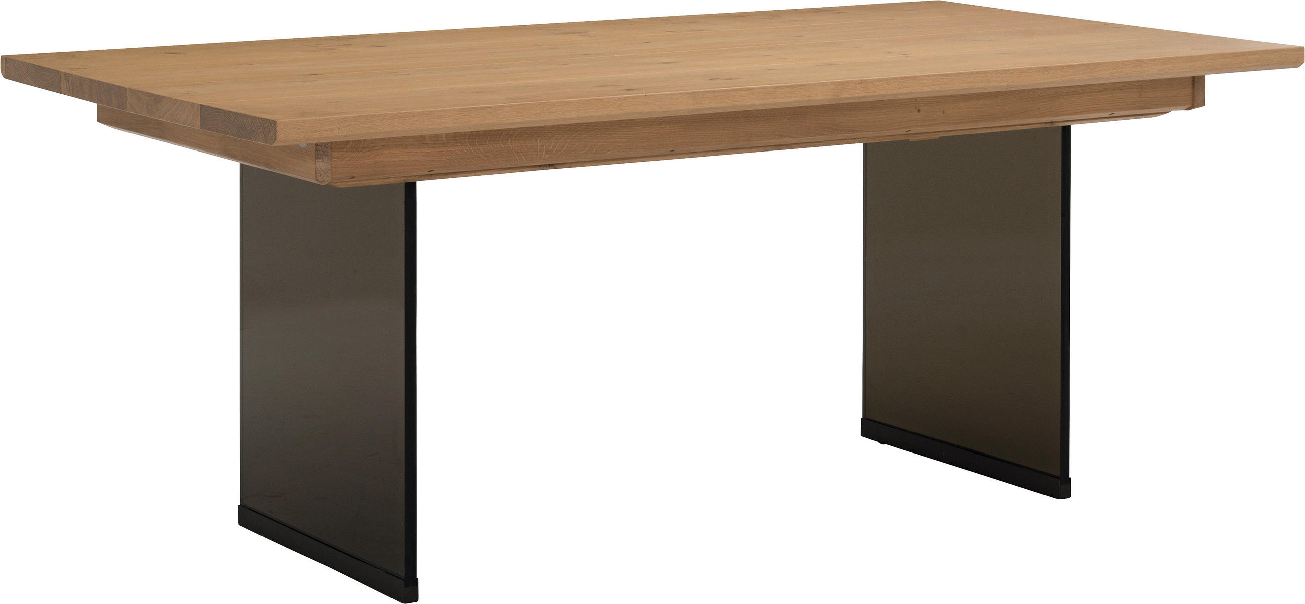 Esstisch in Holz, Glas 160/100/76,5 cm