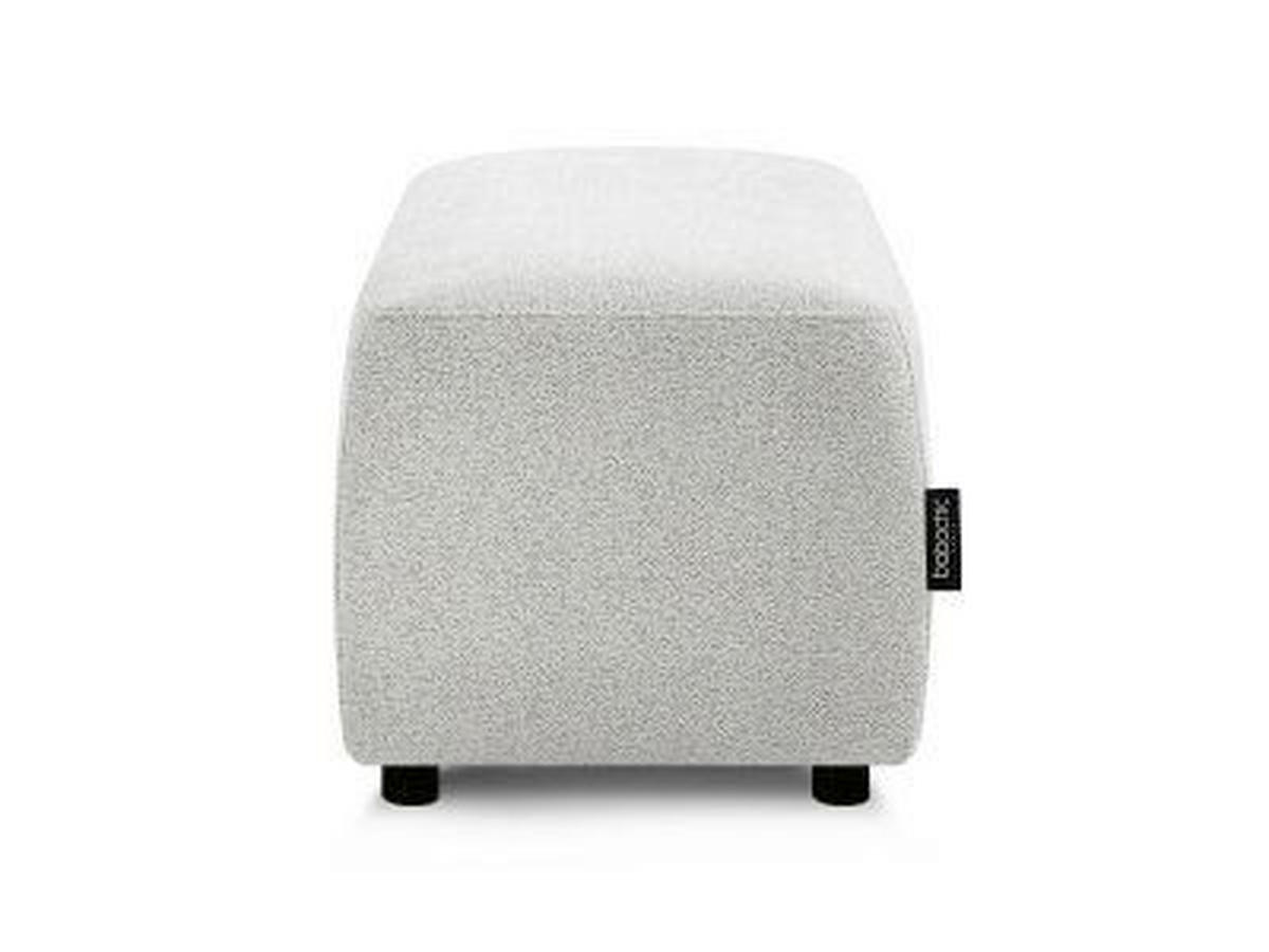 HOCKER ATILLA Flachgewebe Hellgrau  - Hellgrau/Schwarz, MODERN, Kunststoff/Textil (92/44/48cm)