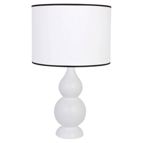 STOLNÍ LAMPA, E27, 35/60 cm  - bílá, Konvenční, dřevo (35/60cm)