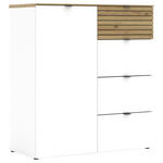 KOMMODE  in 90/99/41 cm  - Schwarz/Eiche Artisan, MODERN, Holzwerkstoff/Metall (90/99/41cm) - Voleo