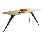 ESSTISCH Eiche massiv rechteckig Schwarz, Eichefarben  - Eichefarben/Schwarz, LIFESTYLE, Holz/Metall (160/90/75cm) - Linea Natura