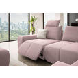 ECKSOFA in Velours Altrosa  - Schwarz/Altrosa, Design, Kunststoff/Textil (326/236cm) - Xora