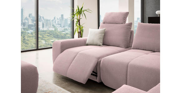 ECKSOFA in Velours Altrosa  - Schwarz/Altrosa, Design, Kunststoff/Textil (326/236cm) - Xora