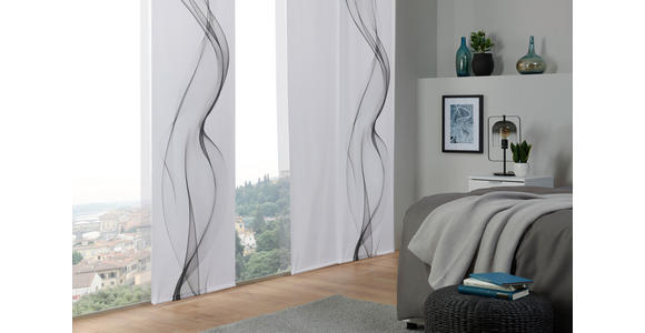 FLÄCHENVORHANG in Grau, Weiß halbtransparent - Weiß/Grau, Design, Textil (60/245cm) - Novel