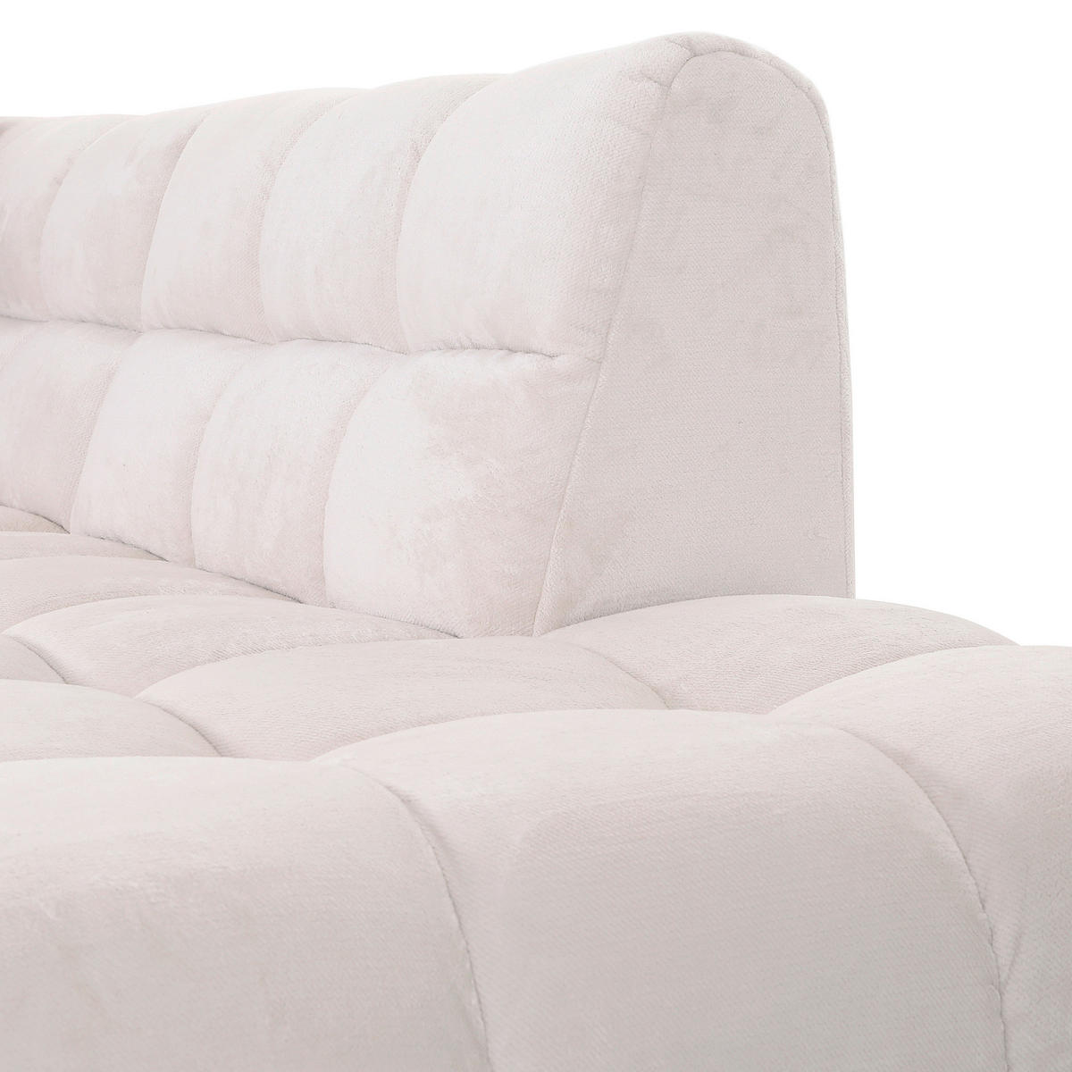 HÖRNSOFFA i plysch vit  - vit/svart, Klassisk, textil/plast (155/282cm) - MID.YOU