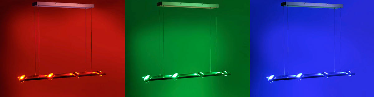 LED-HÄNGELEUCHTE Lola Smart 98/16,5/130 cm   - Chromfarben/Nickelfarben, Design, Kunststoff/Metall (98/16,5/130cm)