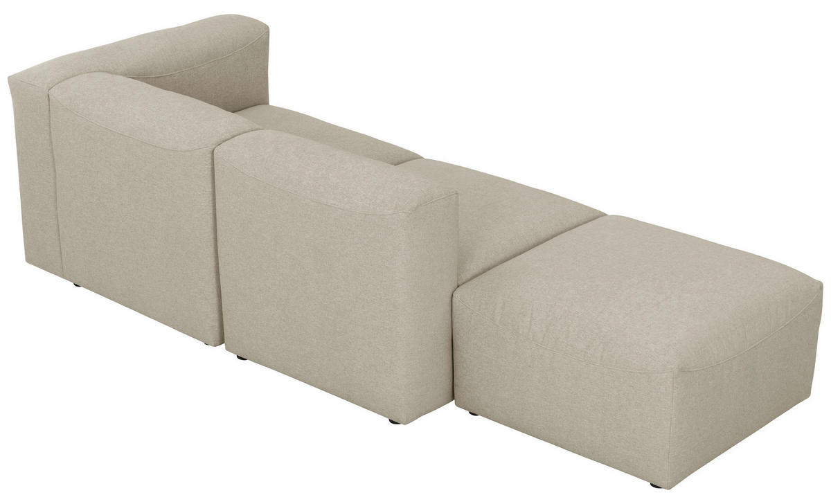 OTTOMANE LENA Flachgewebe Creme  - Creme, Design, Kunststoff/Textil (250/73/100cm) - Max Winzer