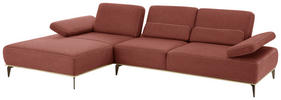 ECKSOFA Rot Mikrofaser  - Beige/Rot, Design, Textil/Metall (178/298cm) - Valnatura