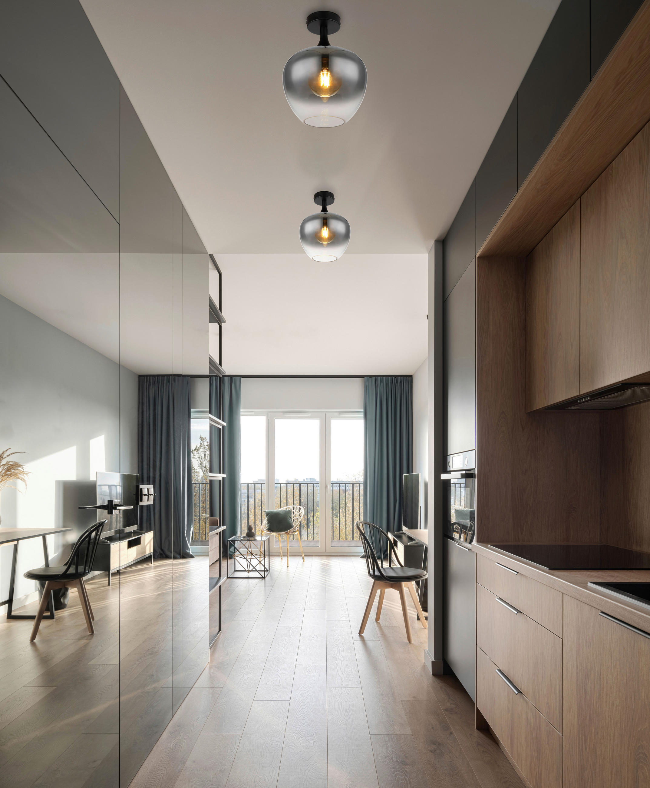 DECKENLEUCHTE 24/31,5 cm   - Schwarz, Design, Glas/Metall (24/31,5cm) - Collet's Monde