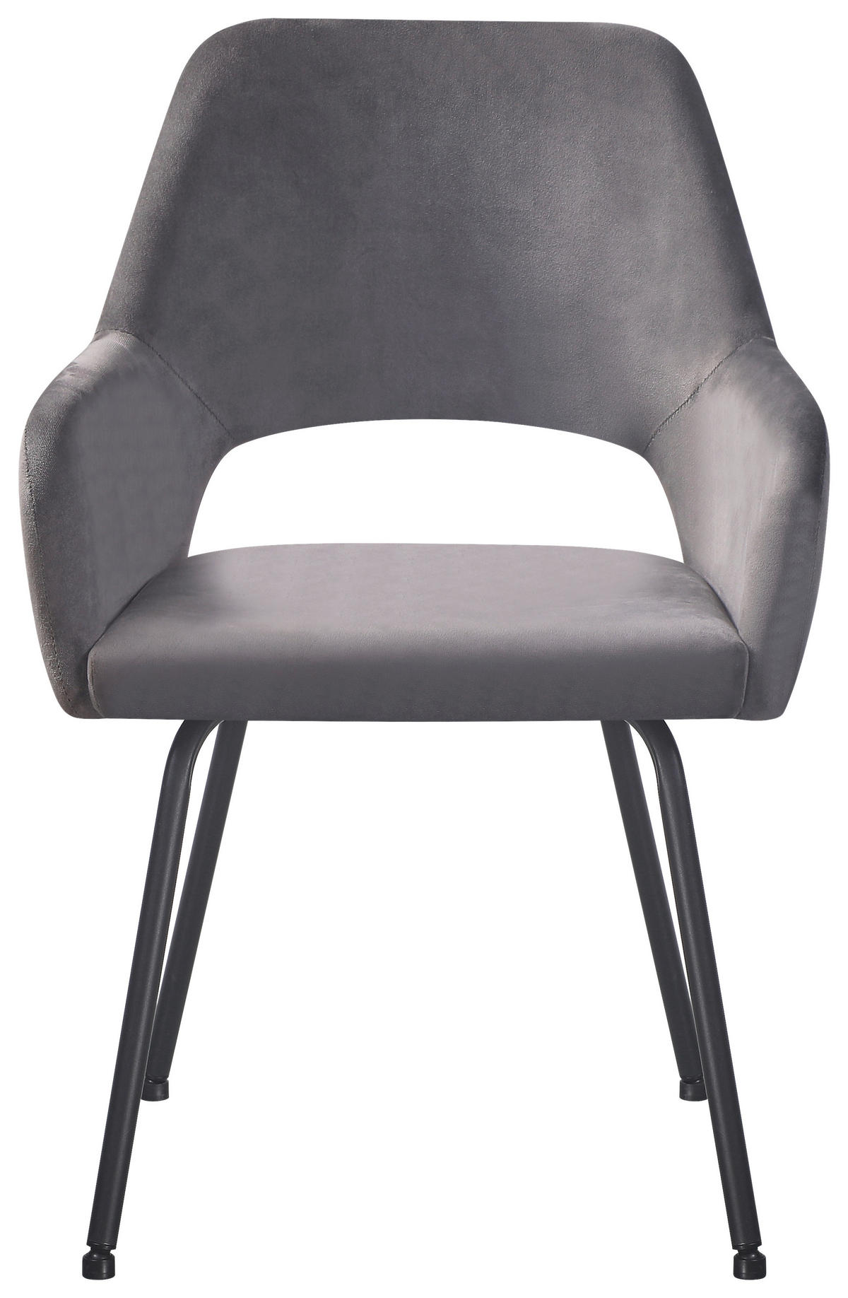 STOL MED ARMSTÖD järn manchester  - grå/svart, Klassisk, metall/textil (58/86/59cm) - Hom`in