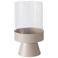 WINDLICHT - Beige, Trend, Glas/Metall (16/28cm) - Ambia Home
