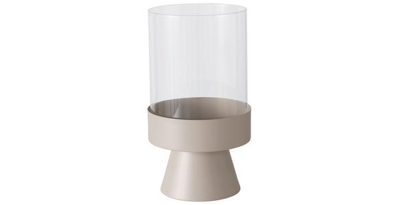 WINDLICHT - Beige, Trend, Glas/Metall (16/28cm) - Ambia Home