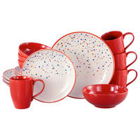 KOMBISERVICE Joy Rot-bunt 16-teilig  - Multicolor, Basics, Keramik - Creatable