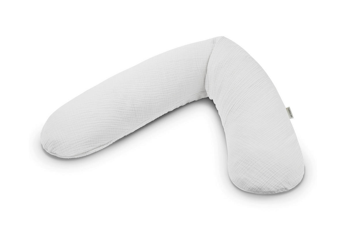 STILLKISSEN 190 cm Musselin   - Hellgrau, Basics, Textil (190cm) - Theraline