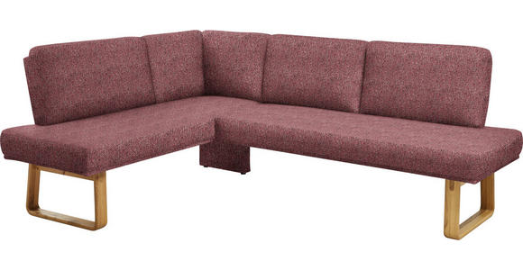 ECKBANK 174/240 cm  in Rosa, Eichefarben  - Eichefarben/Rosa, Design, Holz/Textil (174/240cm) - Dieter Knoll