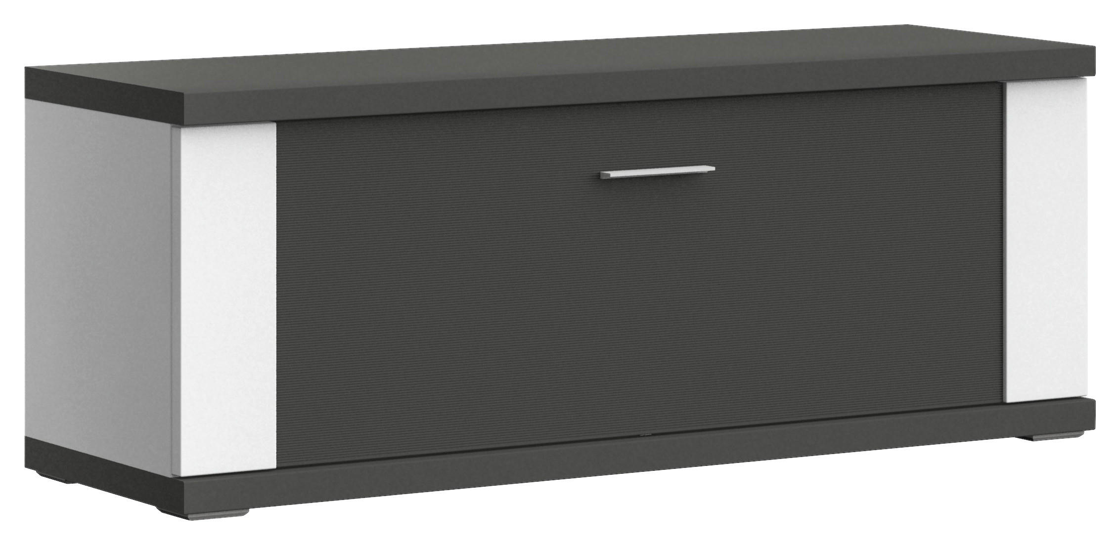 GARDEROBENBANK Graphitfarben, Weiß - Chromfarben/Graphitfarben, Design, Metall (129/50/42cm) - Xora