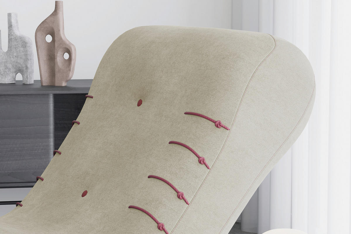 LIEGE STRIPE in Beige  inkl. Relaxfunktion  - Beige/Schwarz, Design, Kunststoff/Textil (83/80/172cm) - MID.YOU