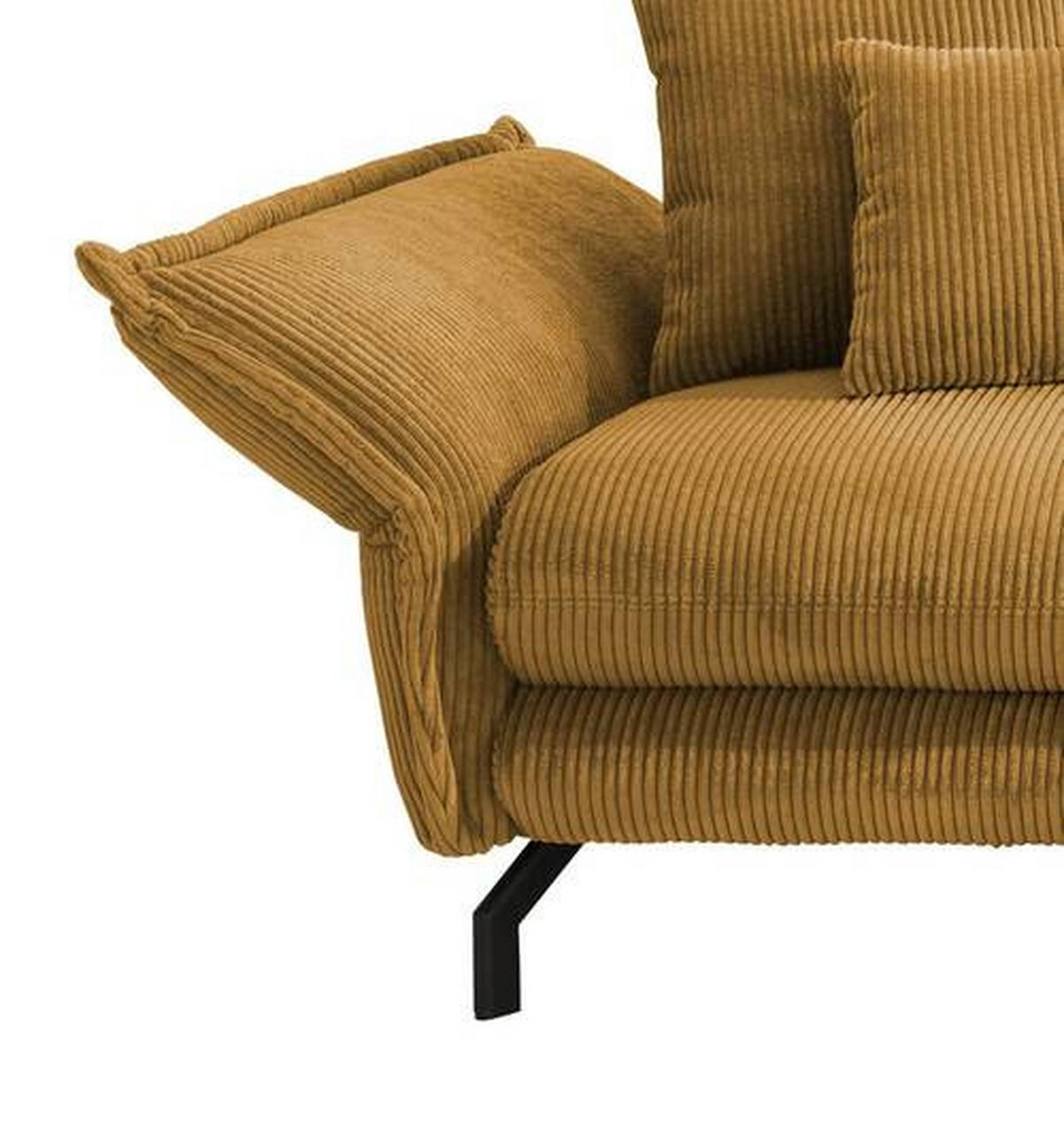 ECKSOFA in Cord Goldfarben  - Goldfarben/Schwarz, Modern, Textil/Metall (255/180cm) - Livetastic